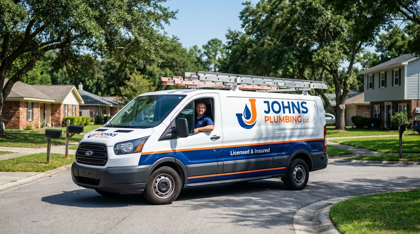 Johns Plumbing LLC service van in Peachtree City, GA