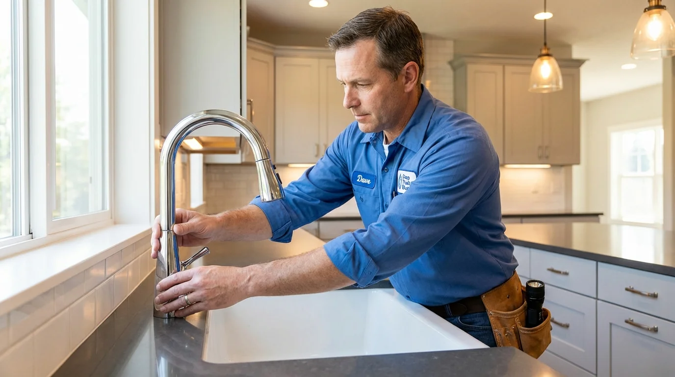 Kitchen faucet installation by Johns Plumbing LLC in Peachtree City