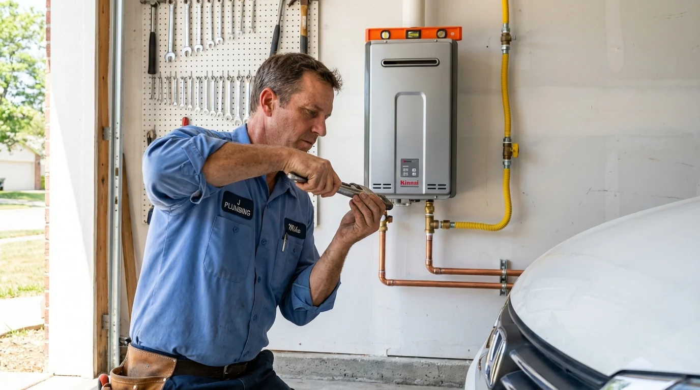 Tankless water heater installation by a Johns Plumbing LLC plumber in Peachtree City